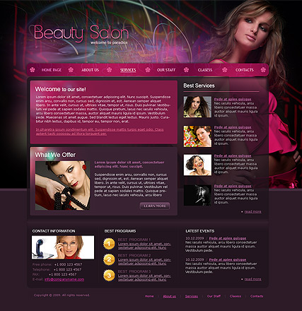 Website Templates Html on Best Website Template Beauty Salon Html Template
