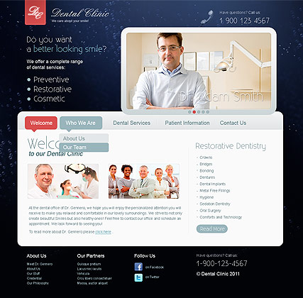 Dental Website Templates on Best Website Template Dental Clinic Html Template